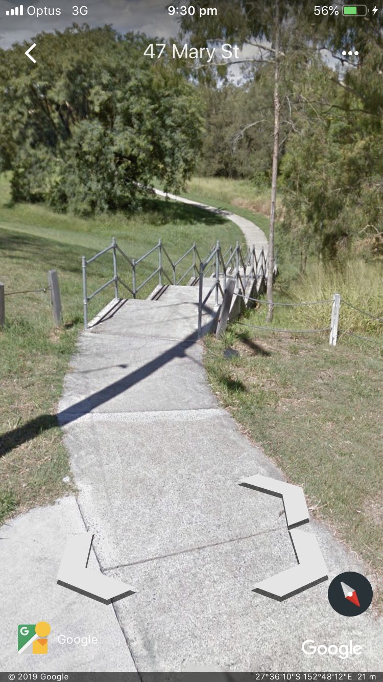 Stairs leading to walking track